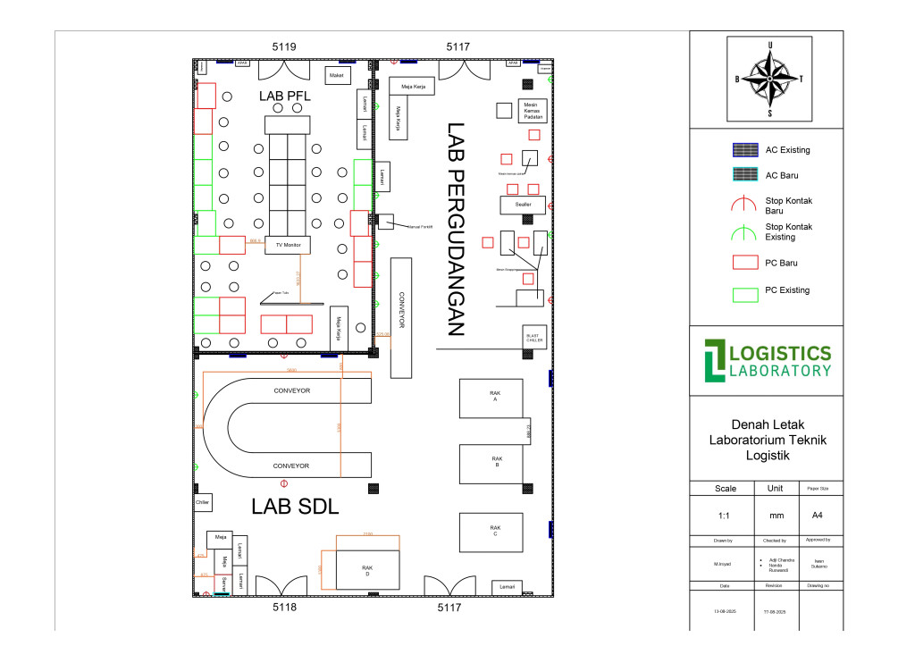 Denah Keseluruhan Laboratorium Teknik Logistik